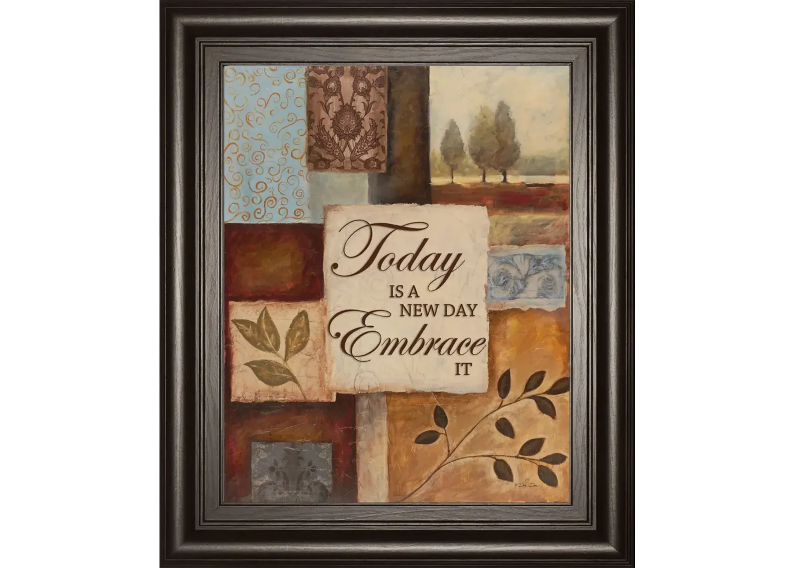 New Day By Dee Dee - Framed Print Wall Art - Dark Brown