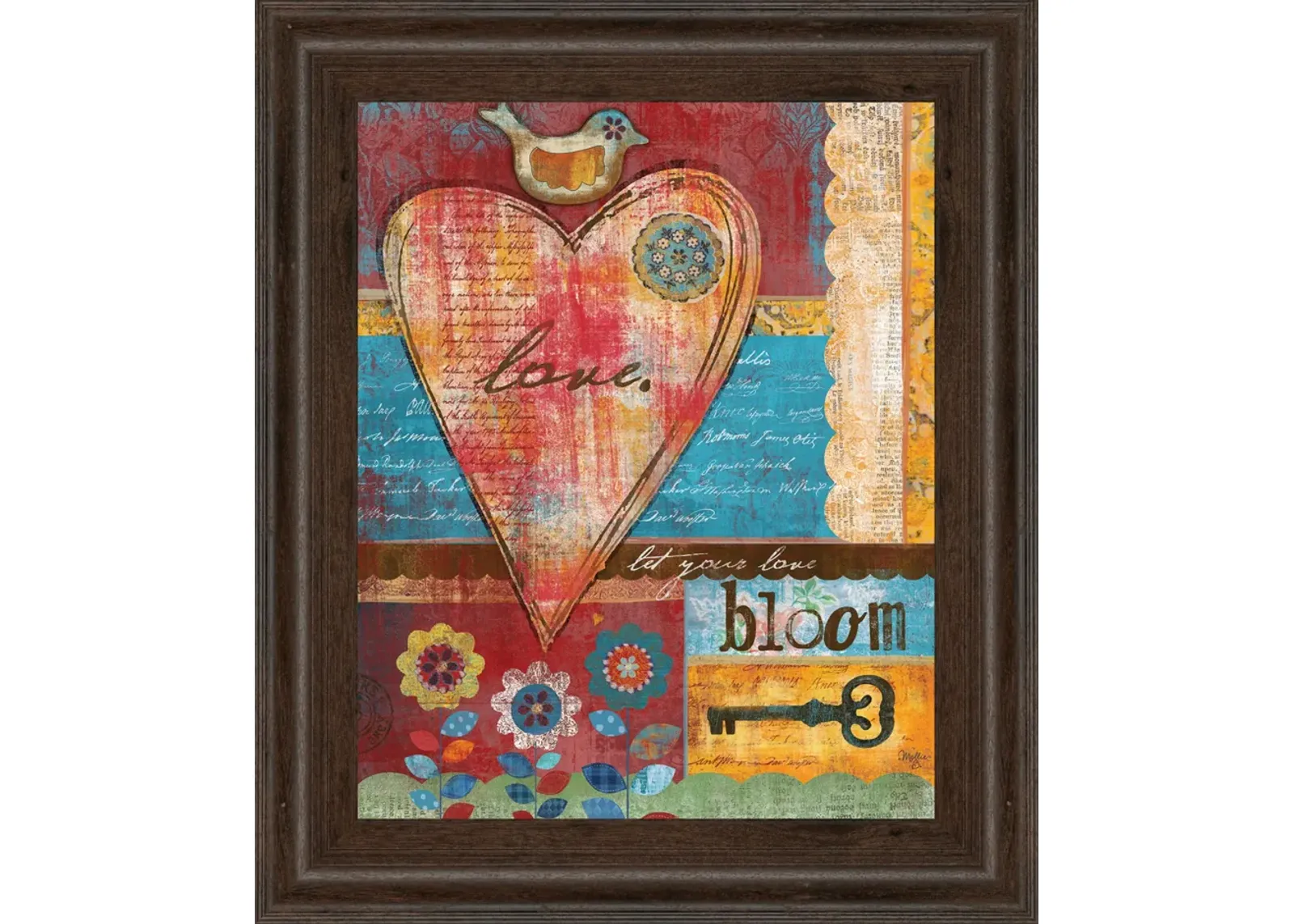 Love By Mollie B - Framed Print Wall Art - Red