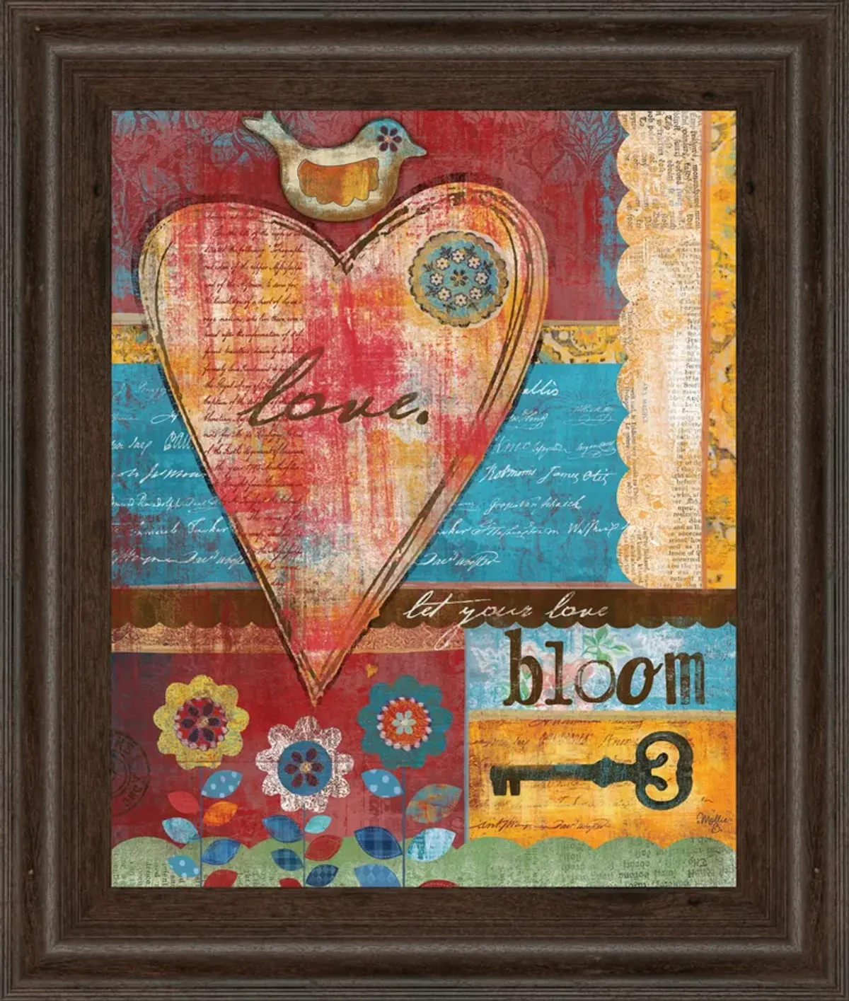 Love By Mollie B - Framed Print Wall Art - Red