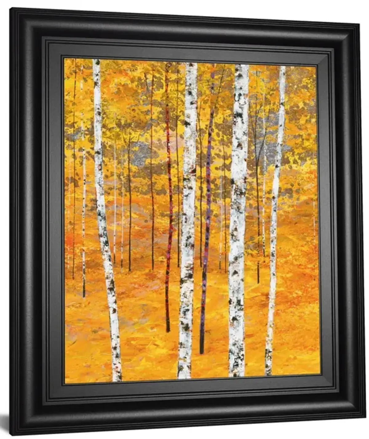 Iridescent Trees IV By Alex Jawdokimov - Framed Print Wall Art - Yellow