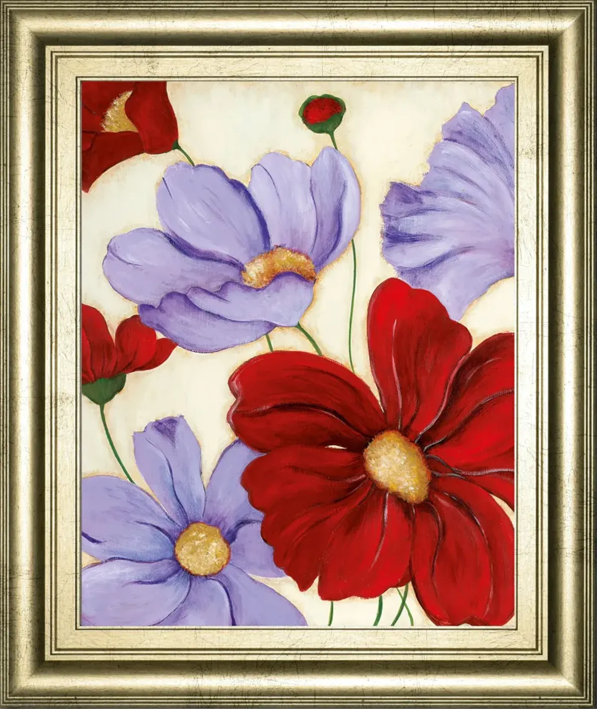 Lavender And Red Il By Tava Studios - Framed Print Wall Art - Red