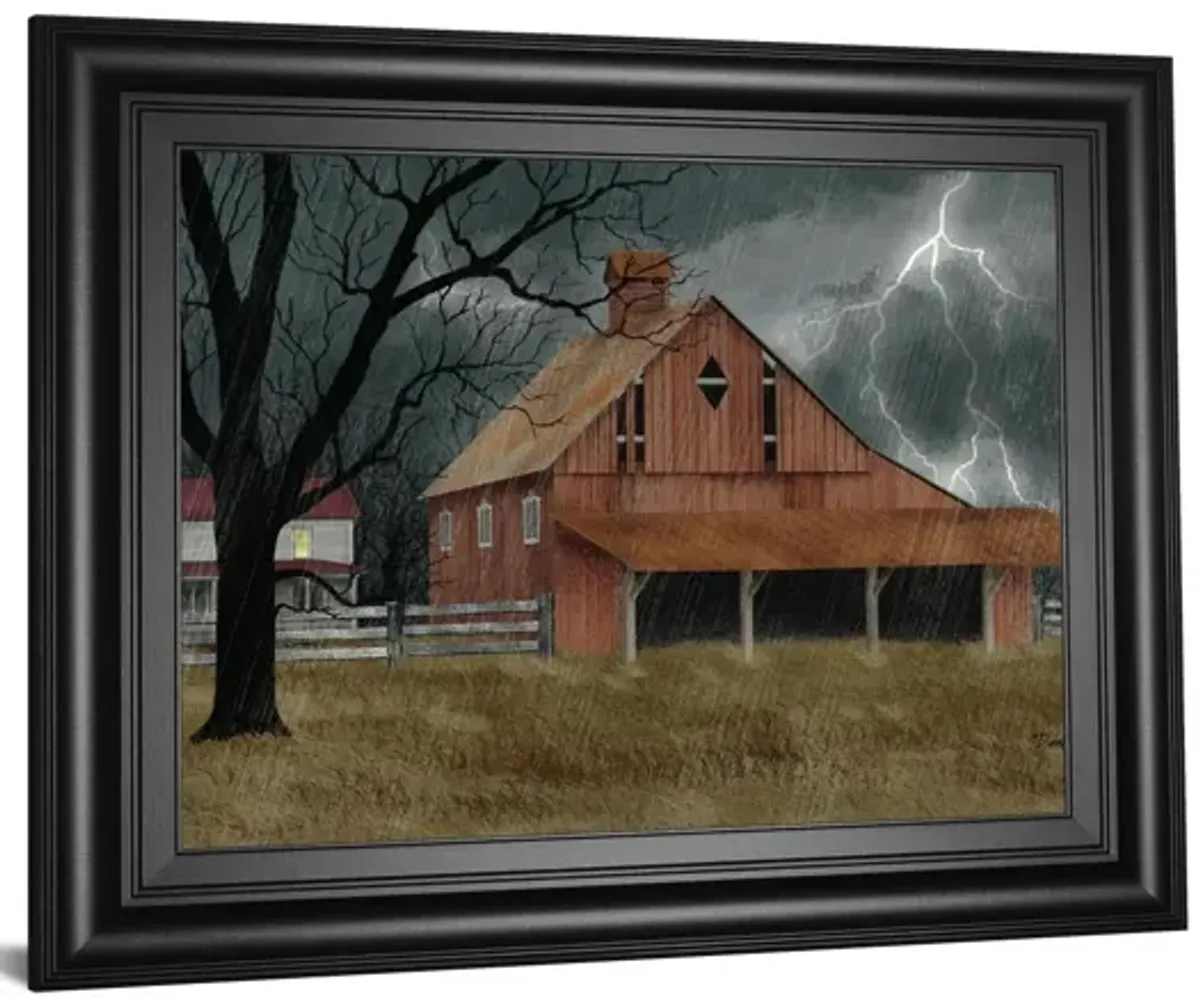 Dark And Stormy Night By Billy Jacobs - Framed Print Wall Art - Red