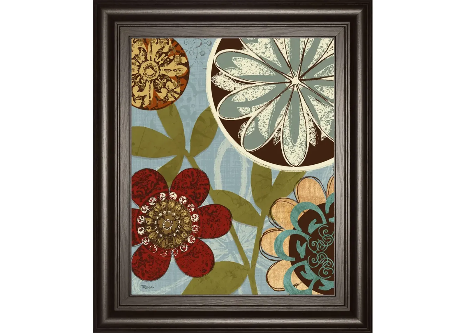 Persian Garden I By Katrina Craven - Framed Print Wall Art - Blue