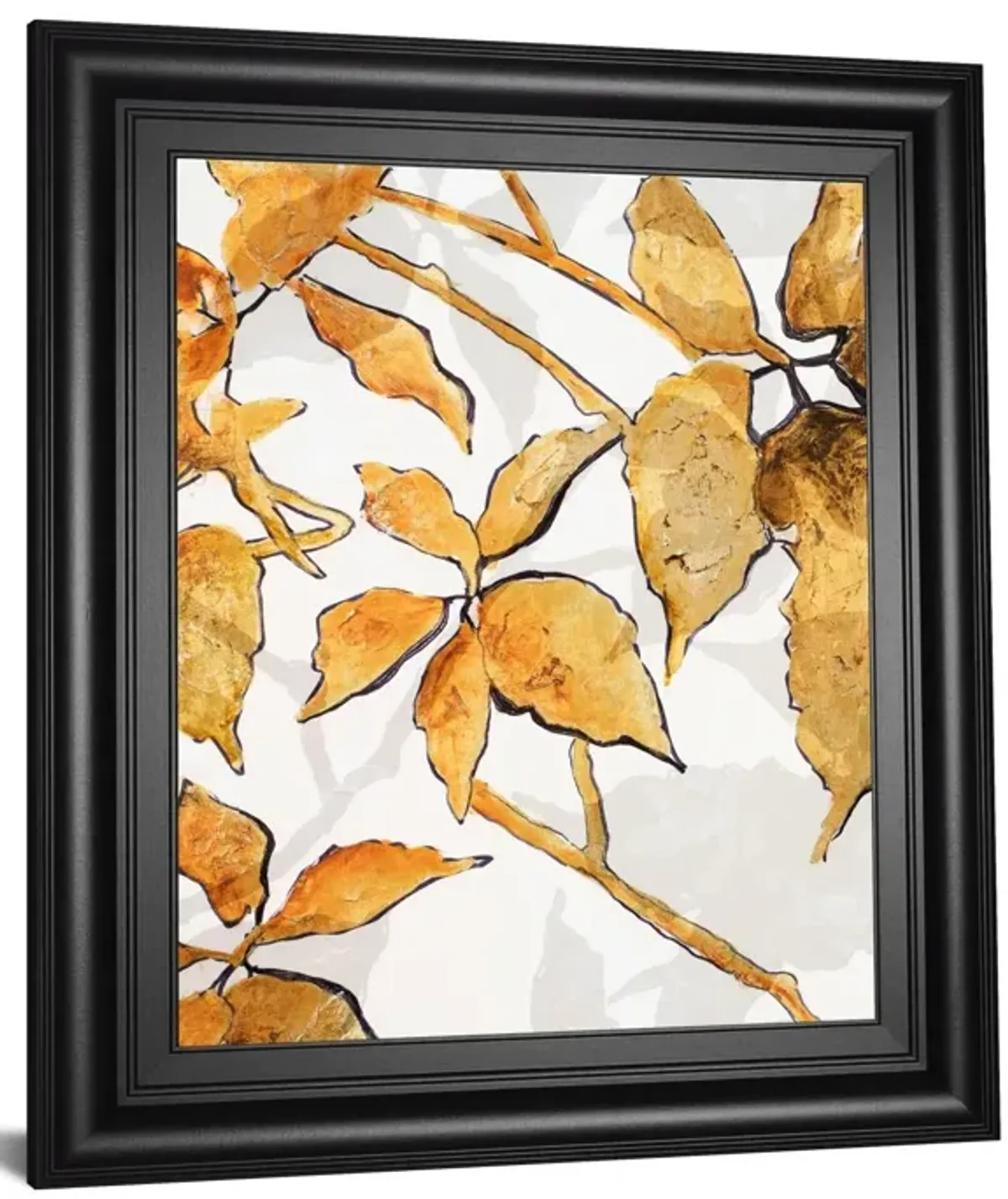 Gold Shadows I By Patricia Pinto - Framed Print Wall Art - Dark Brown