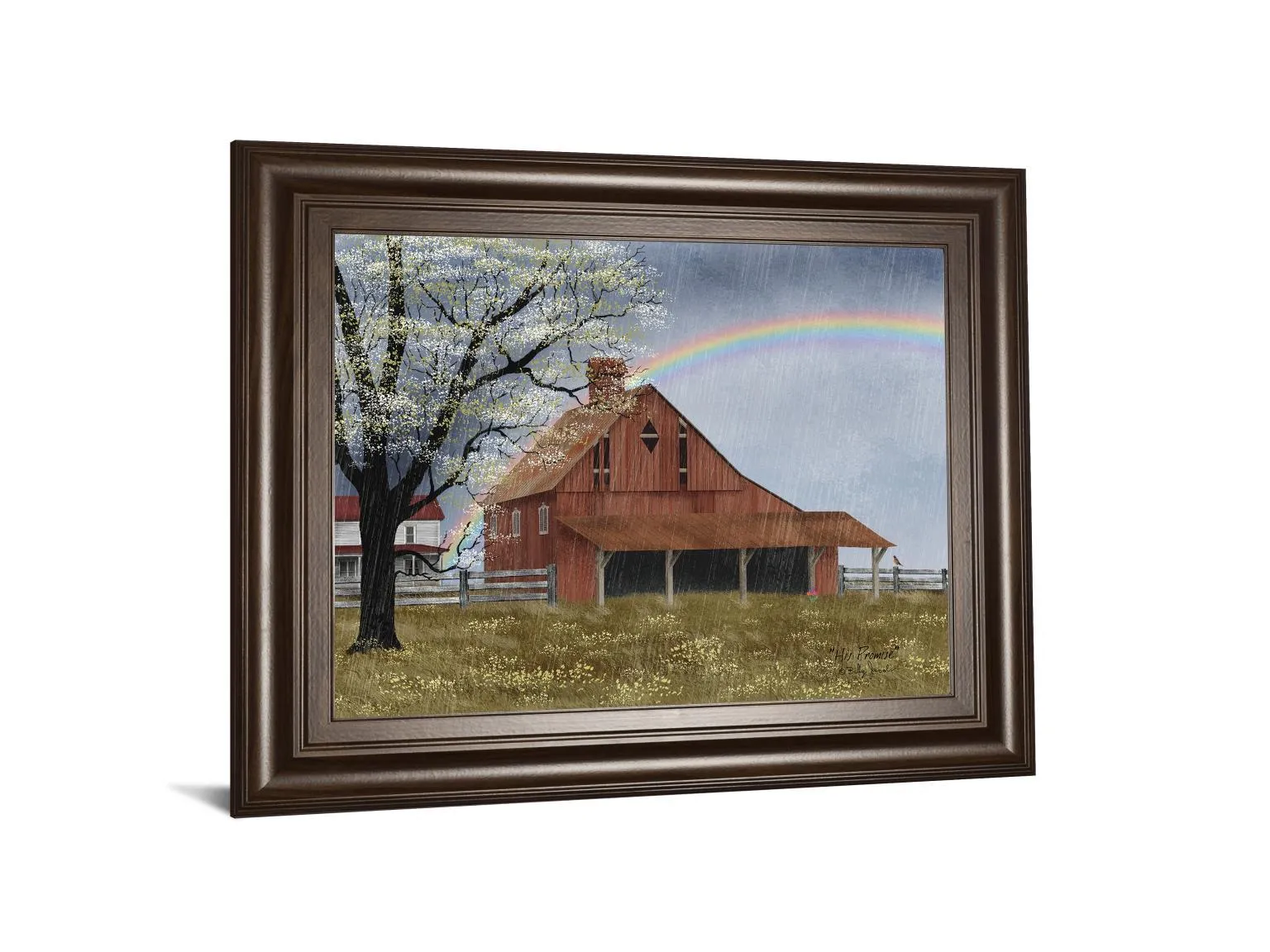 His Promise By Billy Jacobs - Framed Print Wall Art - Red