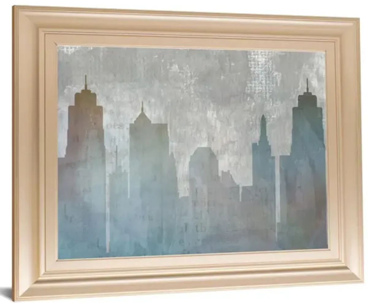 Urban Reflections By Louis Dunca-he - Framed Print Wall Art - Blue