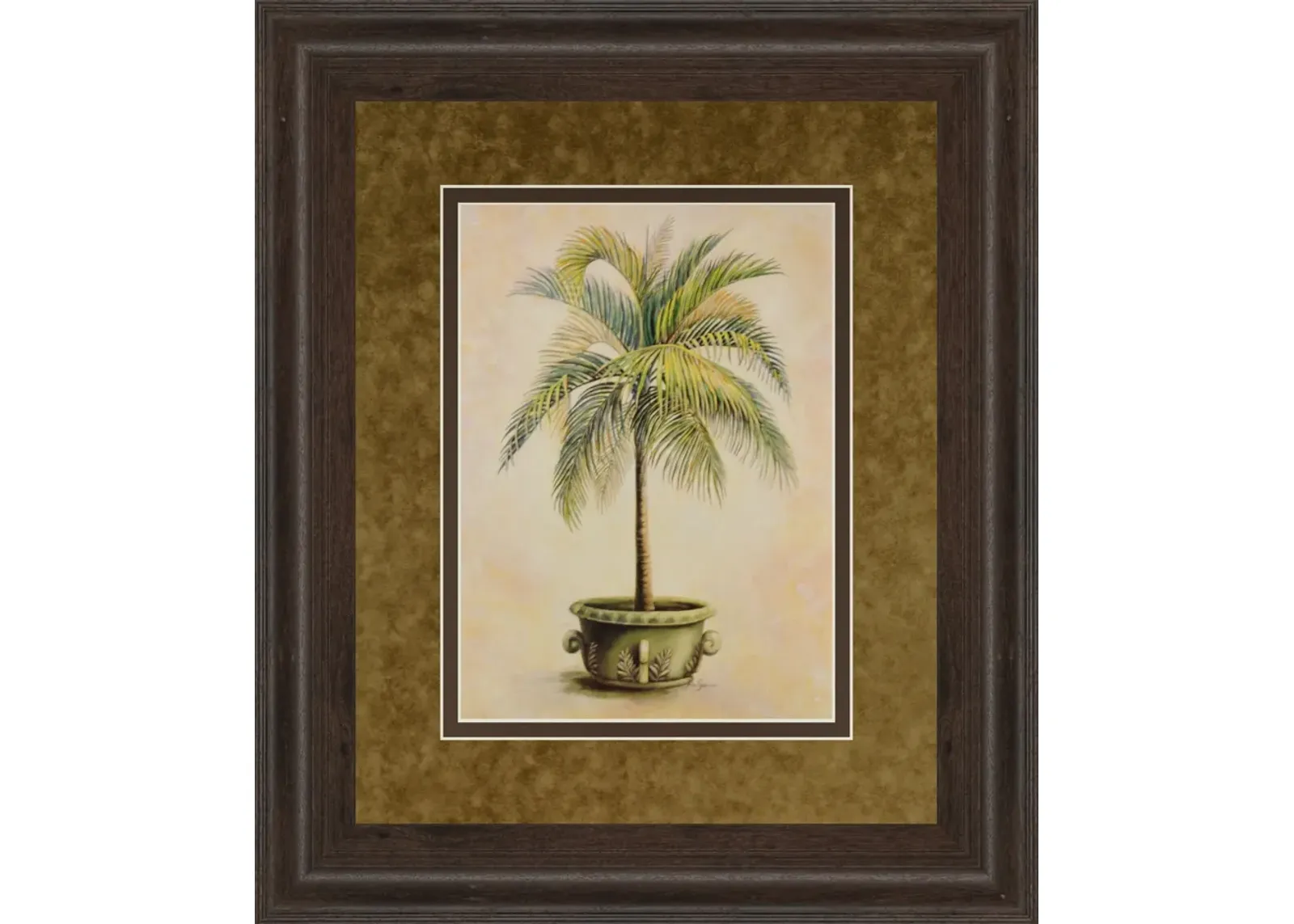 Potted Palm Il - Framed Print Wall Art - Green