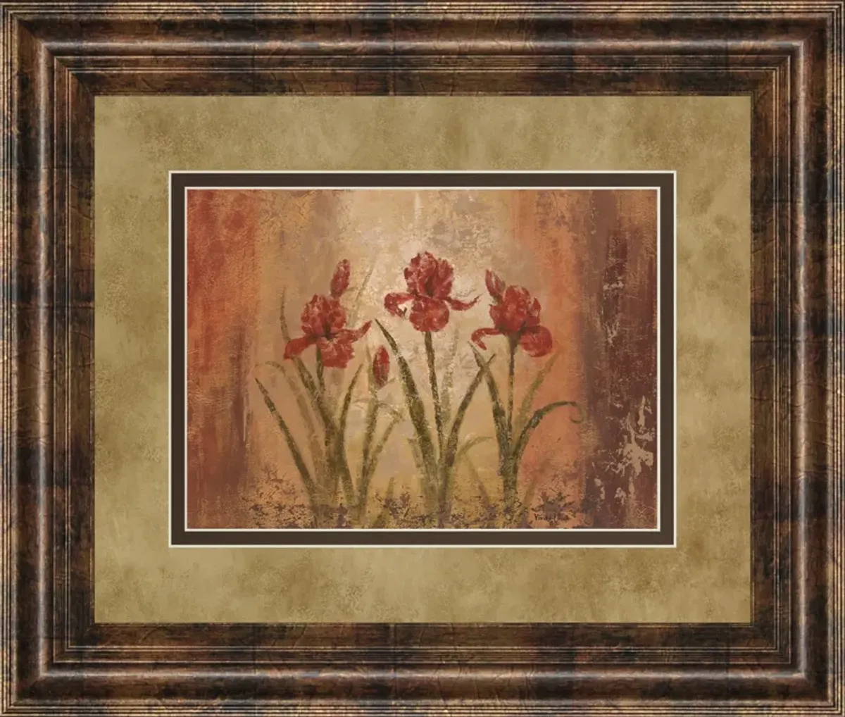 The Iris Style By Vivian Flasch - Framed Print Wall Art - Red