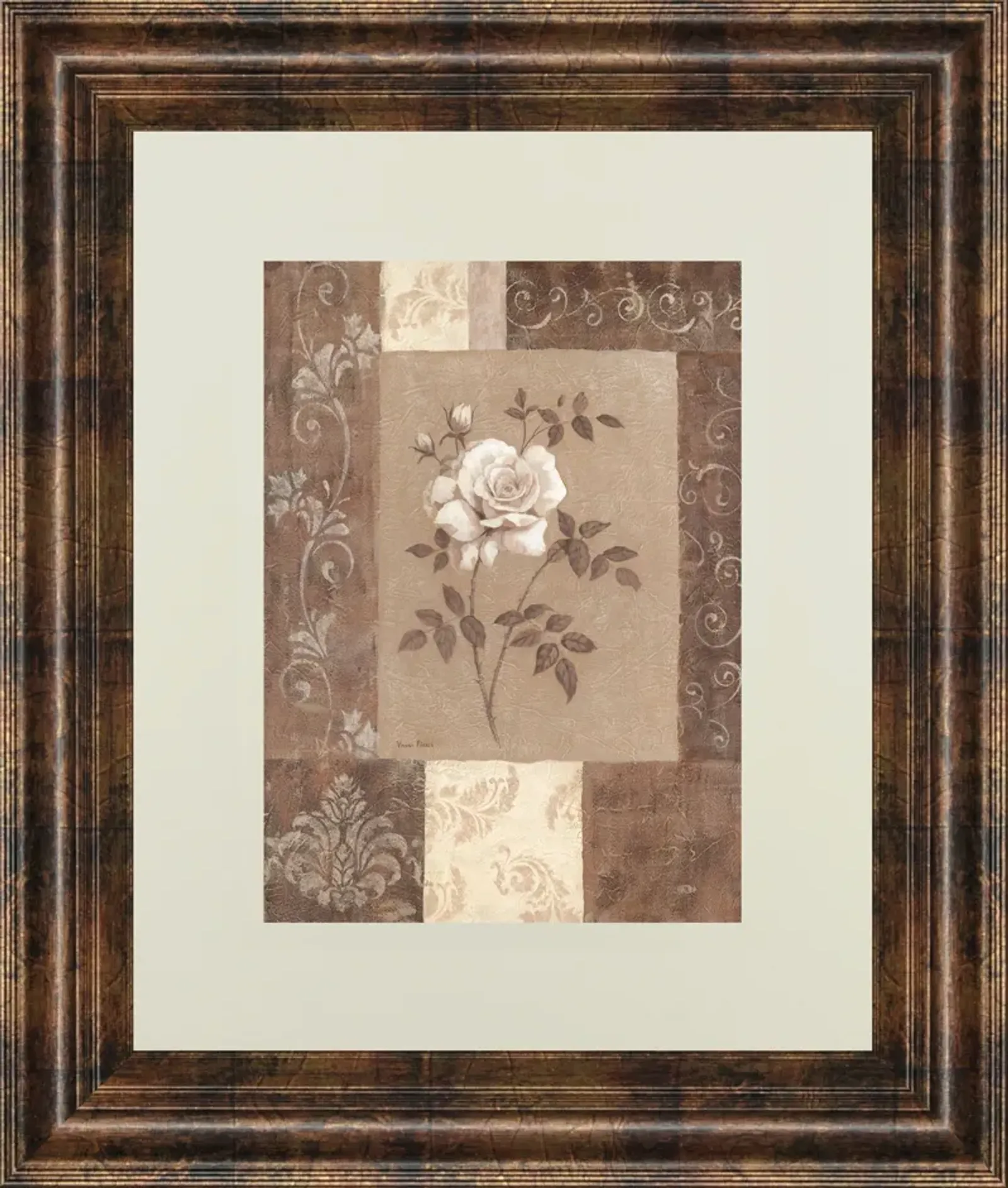 Single Rose By Vivian Flasch - Framed Print Wall Art - White