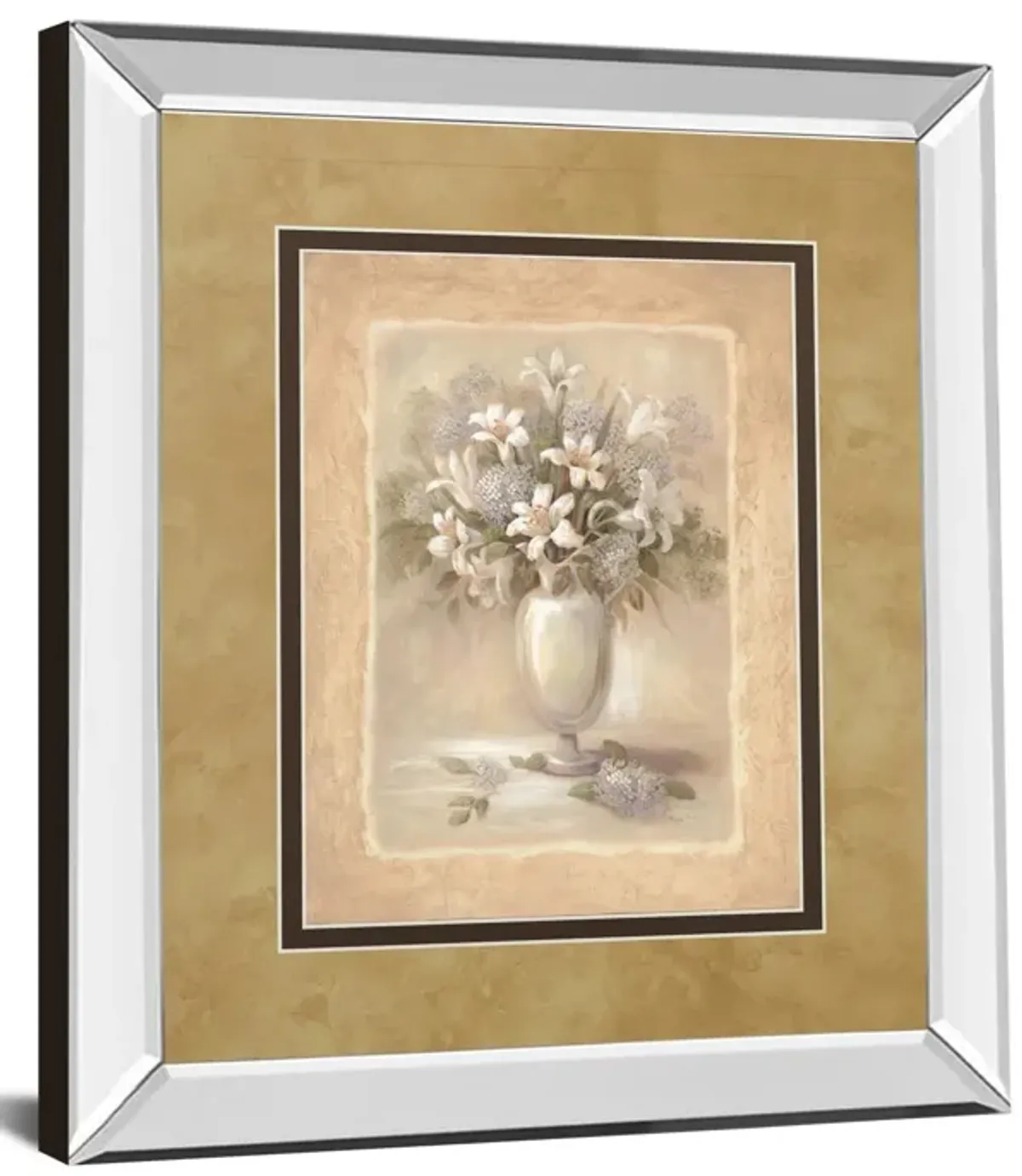 White Bounty Il By Vivian Flasch - Mirror Framed Print Wall Art - White