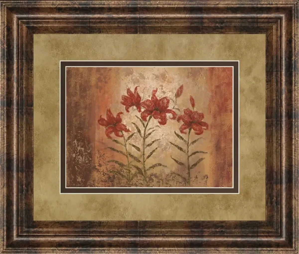 The Lily Style By Vivian Flasch - Framed Print Wall Art - Red