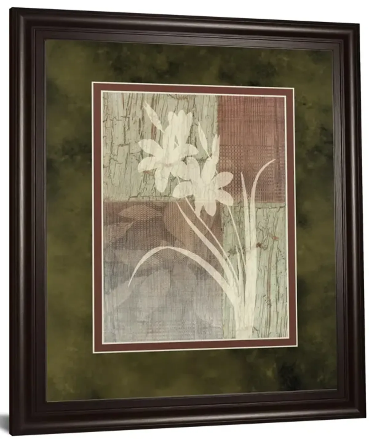 Lily Silhouette By Various - Framed Print Wall Art - White