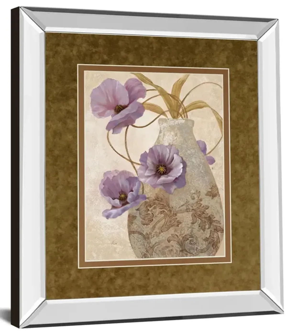 Purple Sophistication Il By Nan - Mirror Framed Print Wall Art - Purple