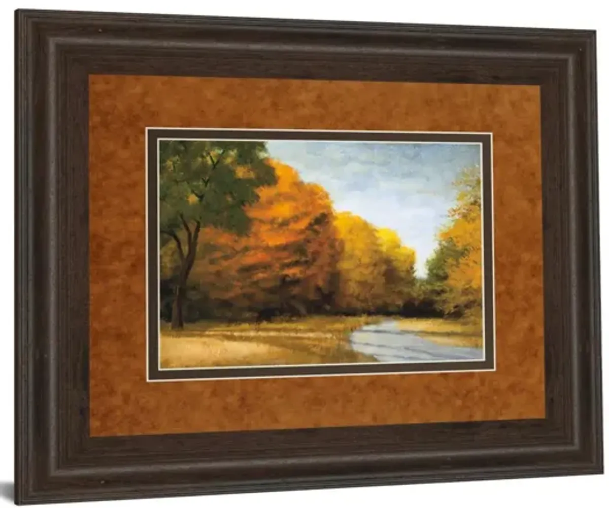 Evening Walk By Robert Striffolino - Framed Print Wall Art - Orange