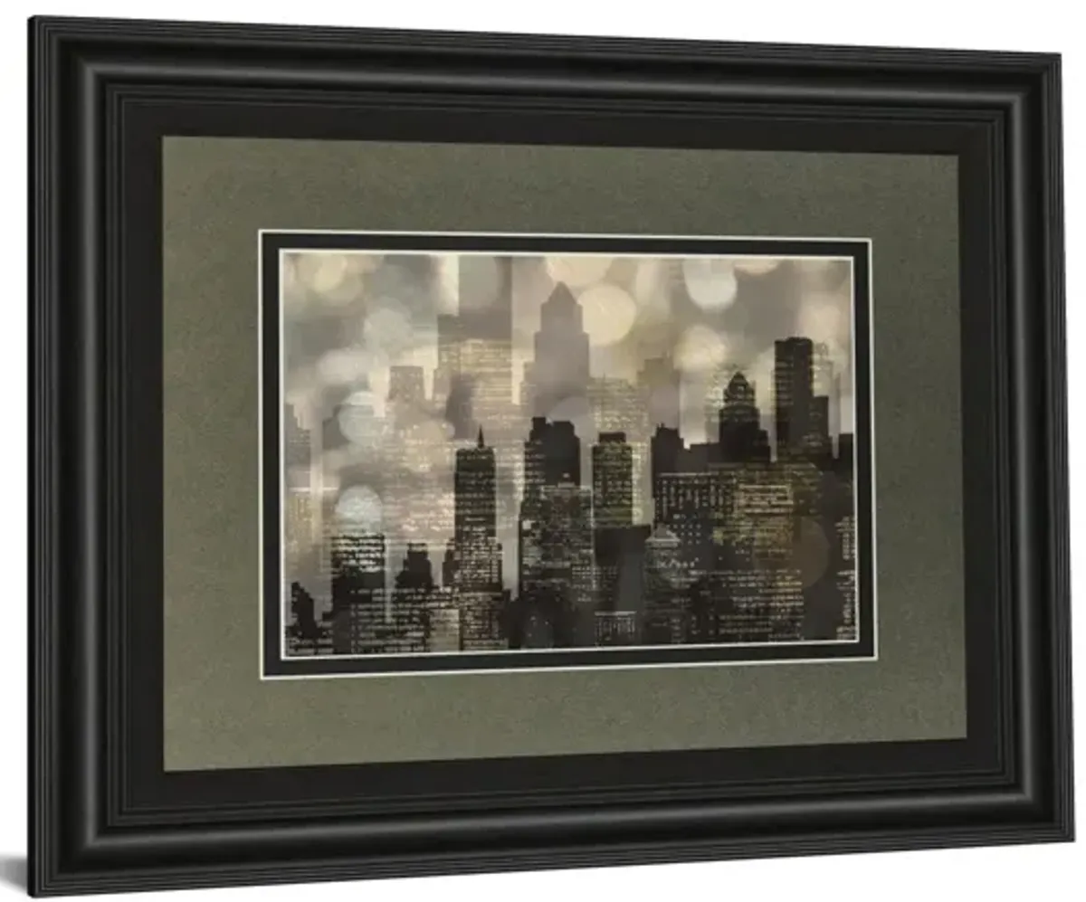 City Lights By Katrina Craven - Framed Print Wall Art - Black