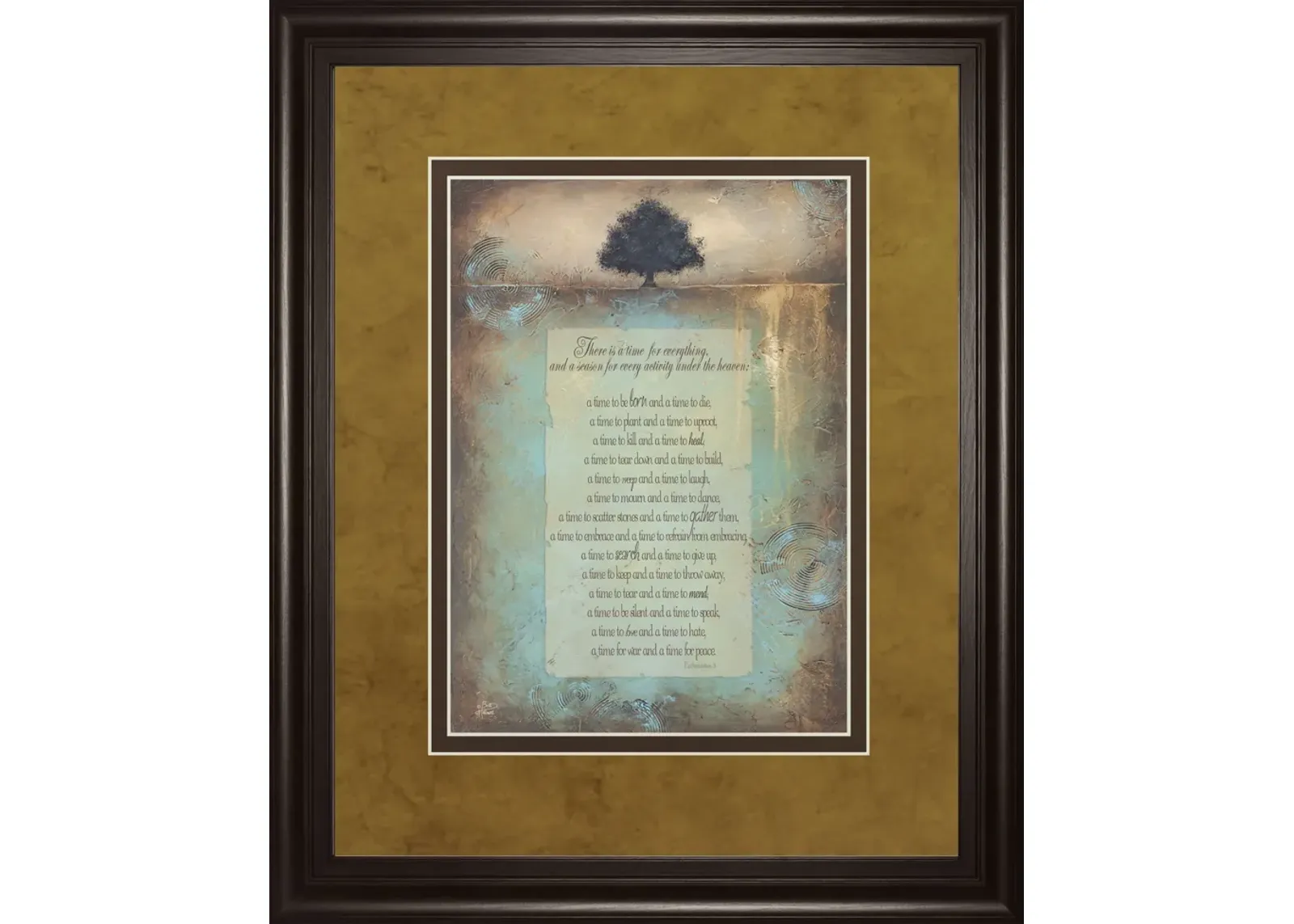 Time For Everything By Brit Hallowell - Framed Print Wall Art - Blue