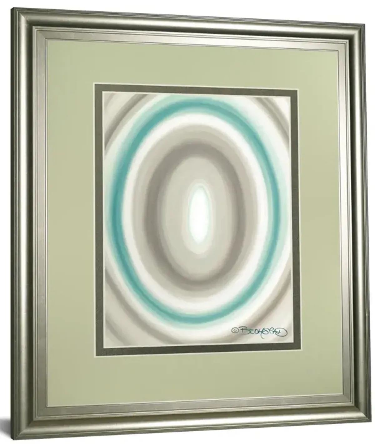 Concentric Ovals #1 By David Bromstad - Framed Print Wall Art - Blue