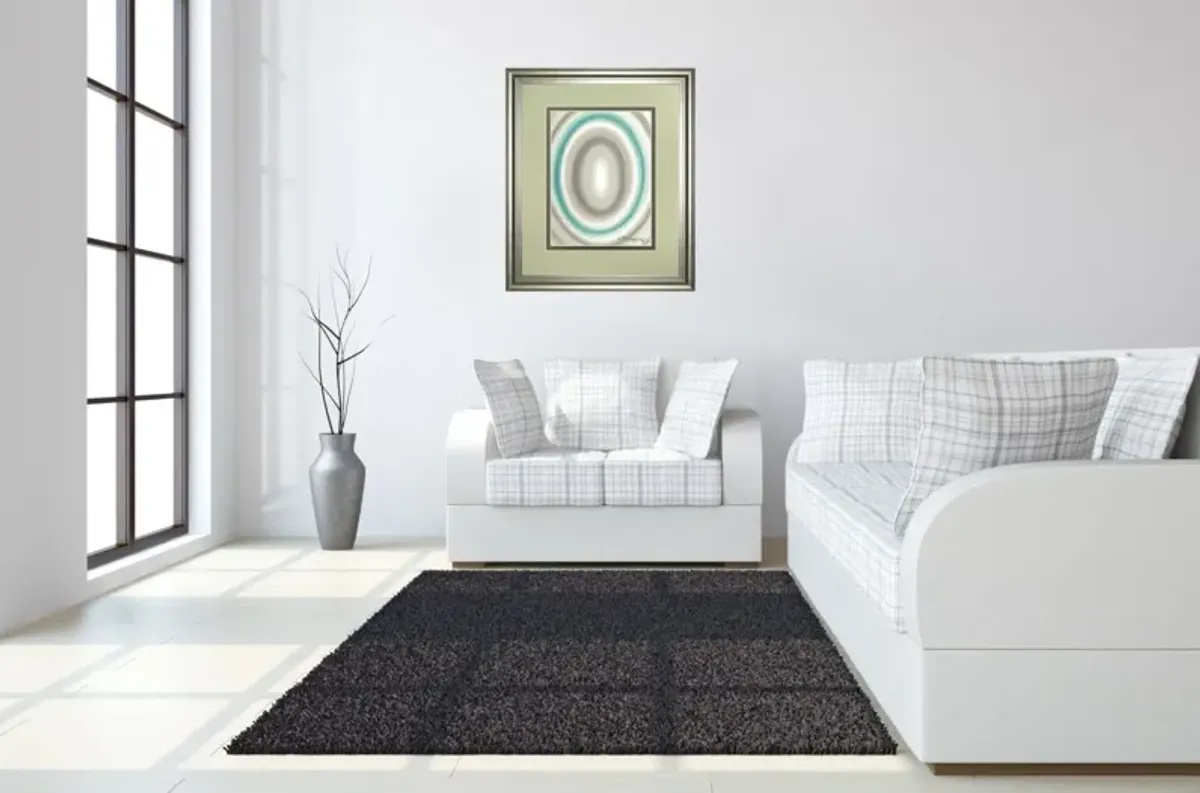 Concentric Ovals #1 By David Bromstad - Framed Print Wall Art - Blue