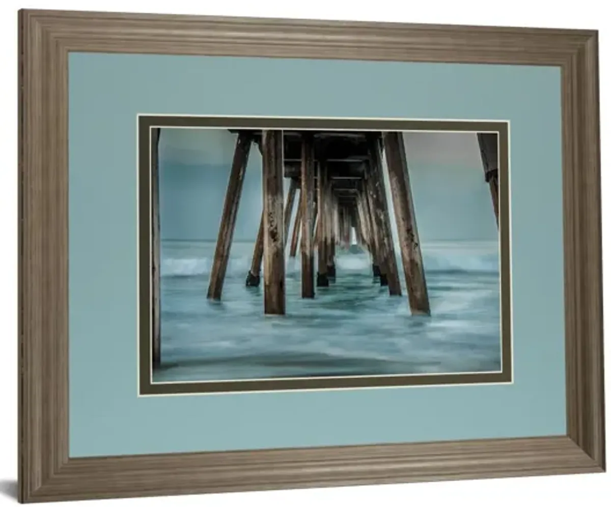 Surf By Bill Carson Photography - Framed Print Wall Art - Blue