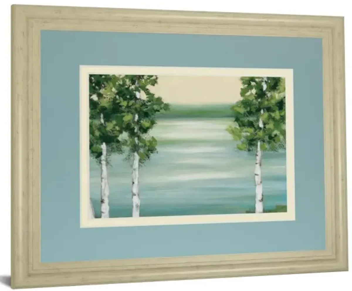 Quiet Lake By Rita Vindeszia - Framed Print Wall Art - Green