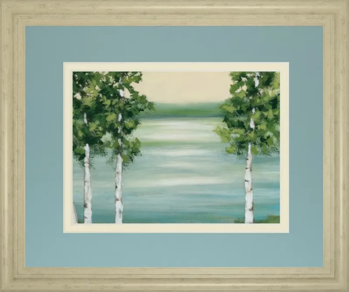 Quiet Lake By Rita Vindeszia - Framed Print Wall Art - Green