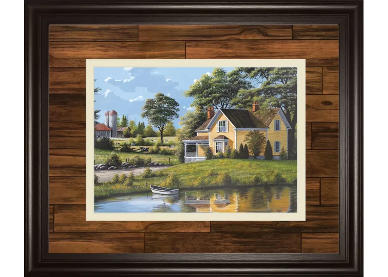 Yellow House By Saunders - Framed Print Wall Art - Green