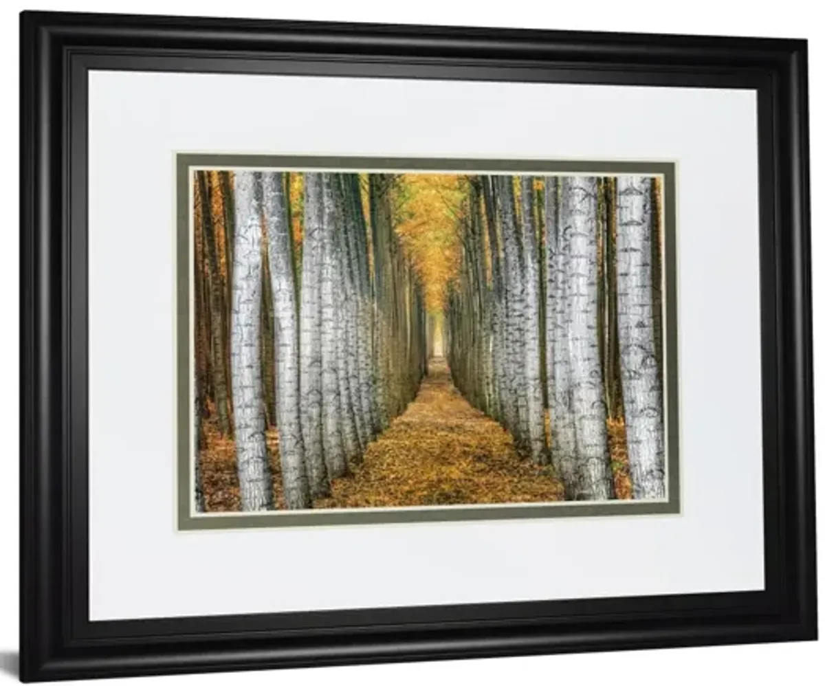 Tree Farm By Cahill - Framed Print Wall Art - Yellow