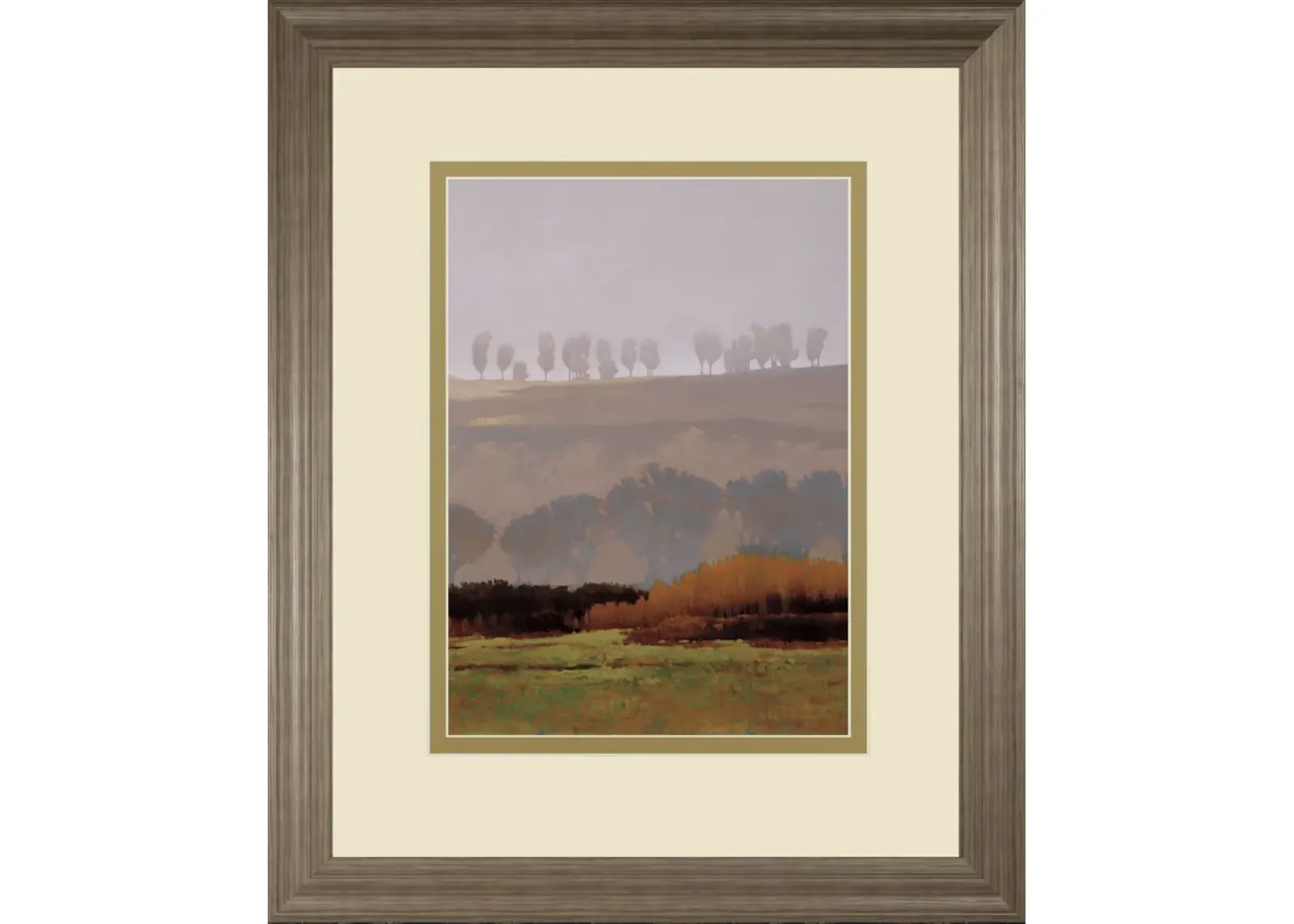 Trees Above The River By M. Bohne - Framed Print Wall Art - Dark Brown