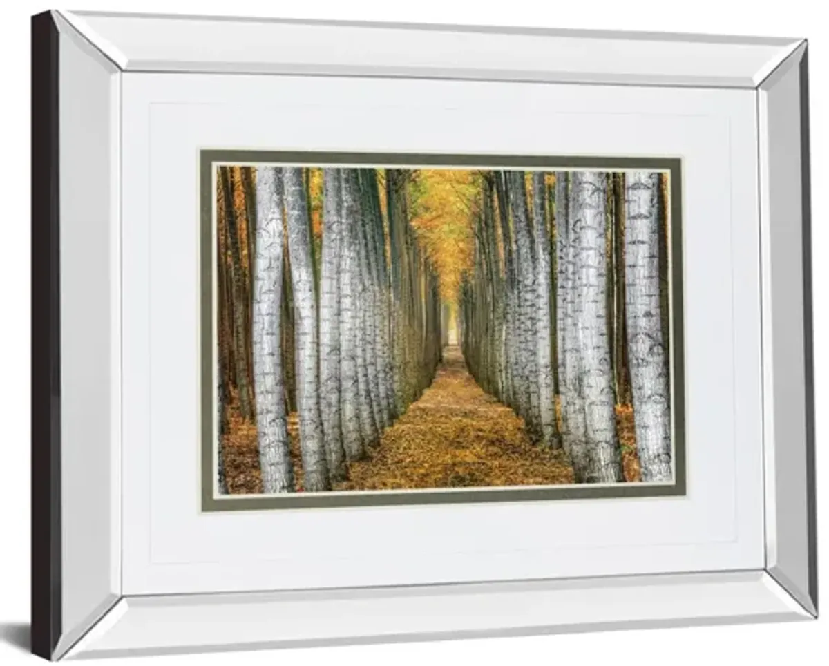 Tree Farm By Cahill - Mirror Framed Print Wall Art - Yellow