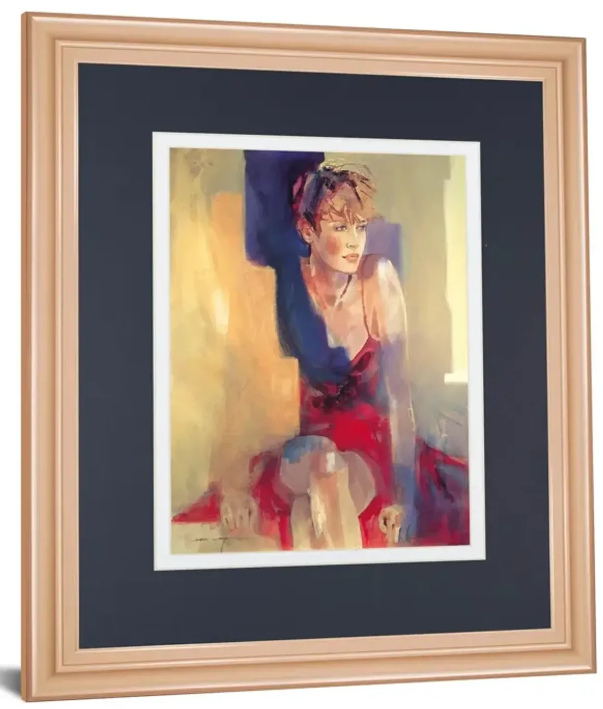 Odalisque L By Christine Comyn - Framed Print Wall Art - Yellow