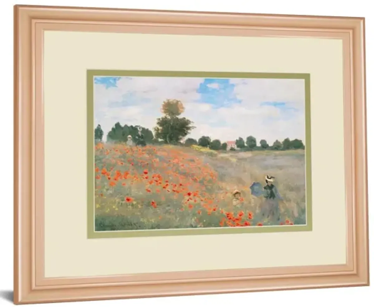 Wild Poppies, Near Argenteuil By Claude Monet - Framed Print Wall Art - Orange