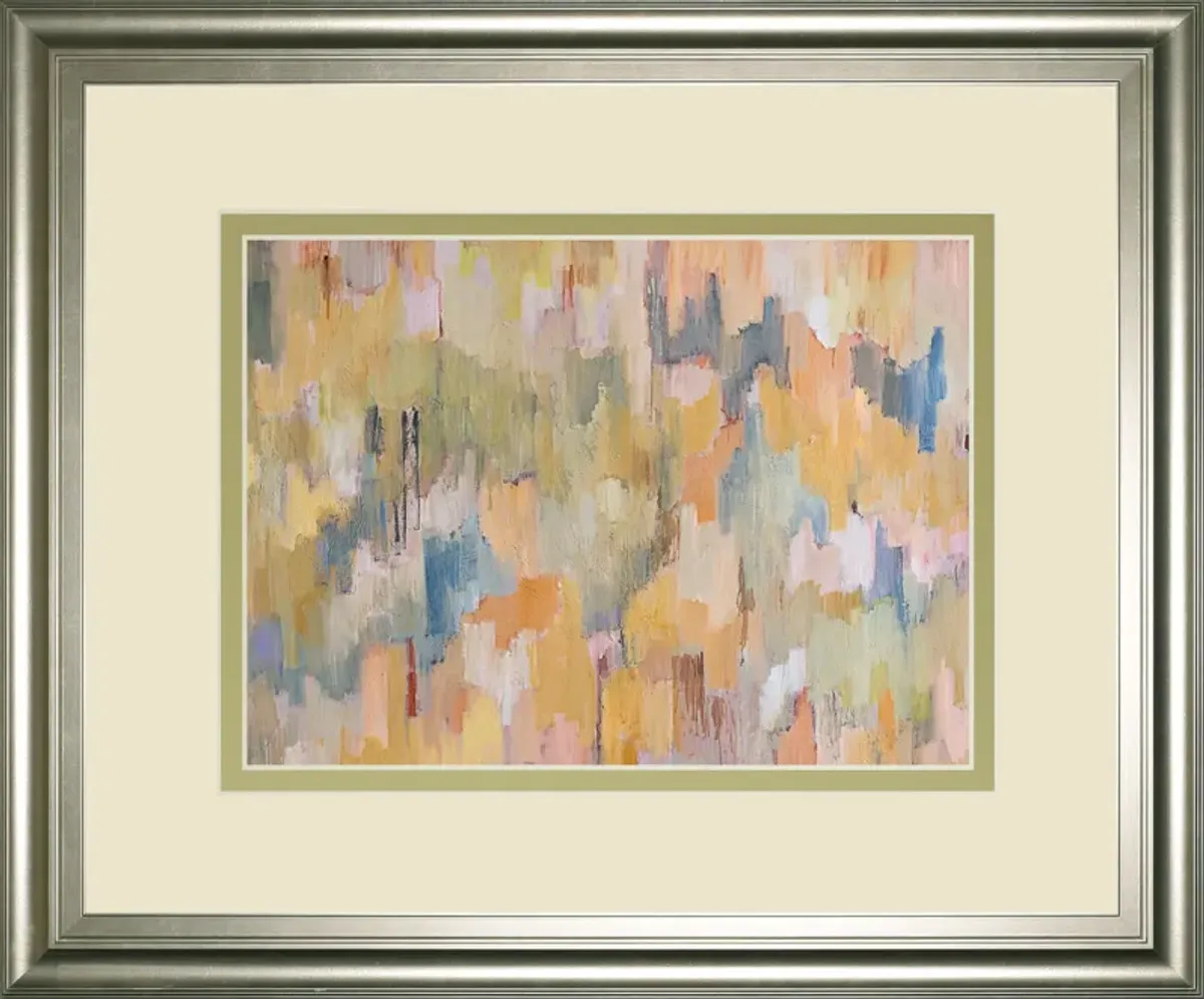 Concerto Grey By Robert Cresvell - Framed Print Wall Art - Yellow