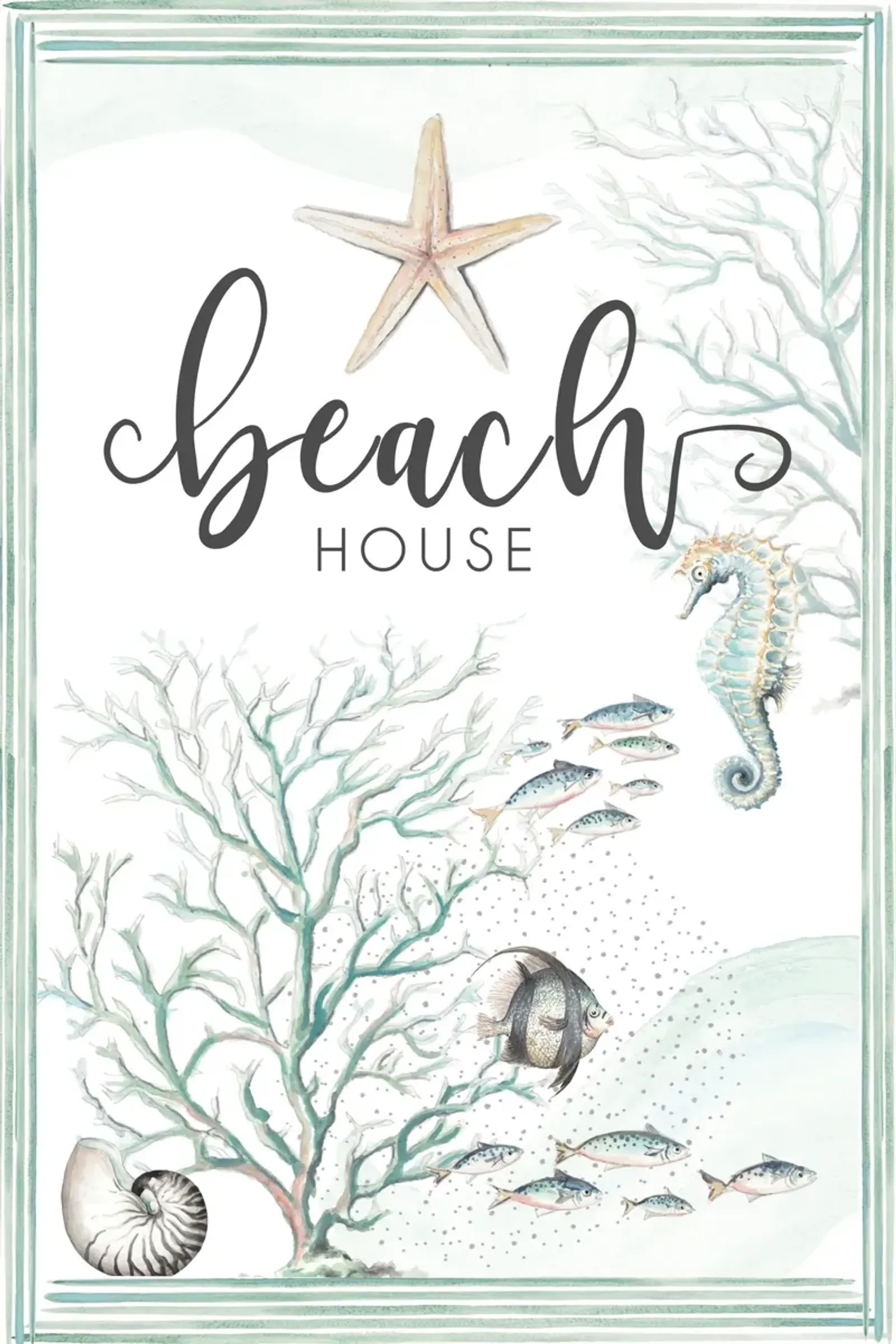 Framed Small - Beach House By Patricia Pinto - Light Blue