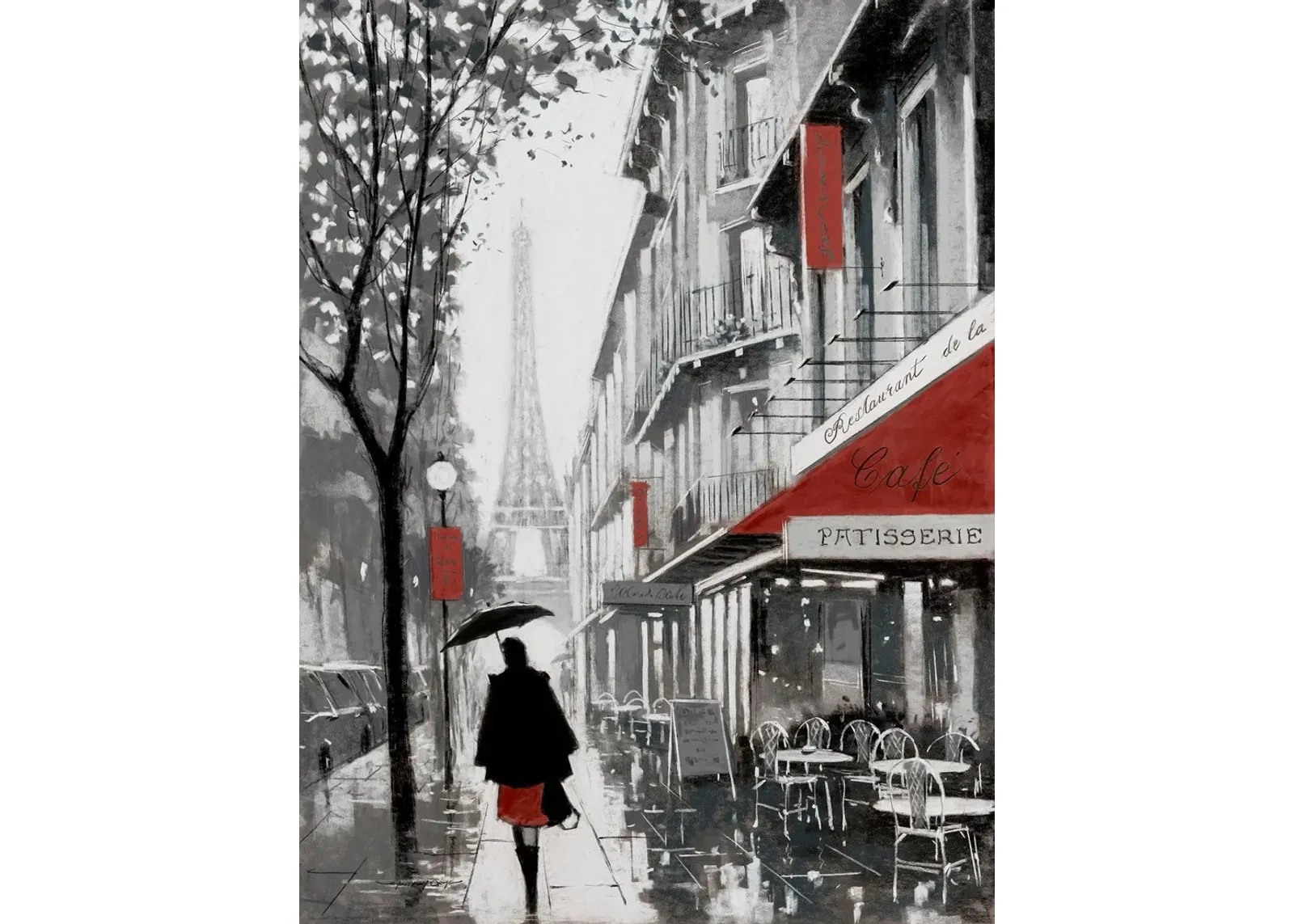 Framed Small - Rainy Paris I By A. Orme - Dark Gray