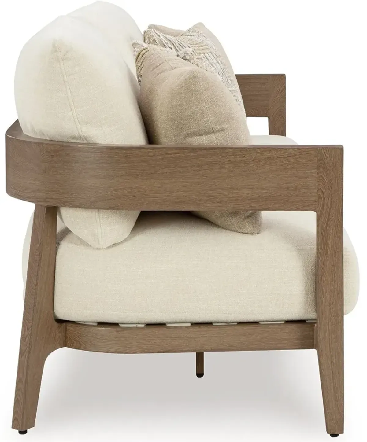 Serene Bay - Sofa With Cushion - Dark Brown / White