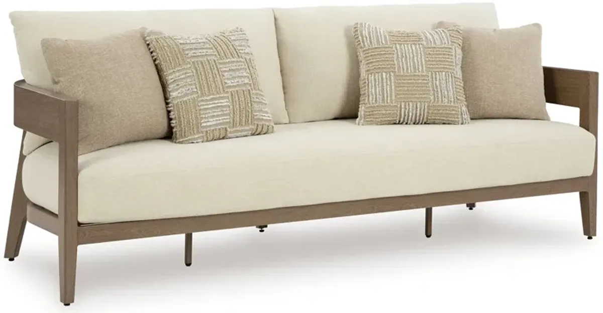 Serene Bay - Sofa With Cushion - Dark Brown / White