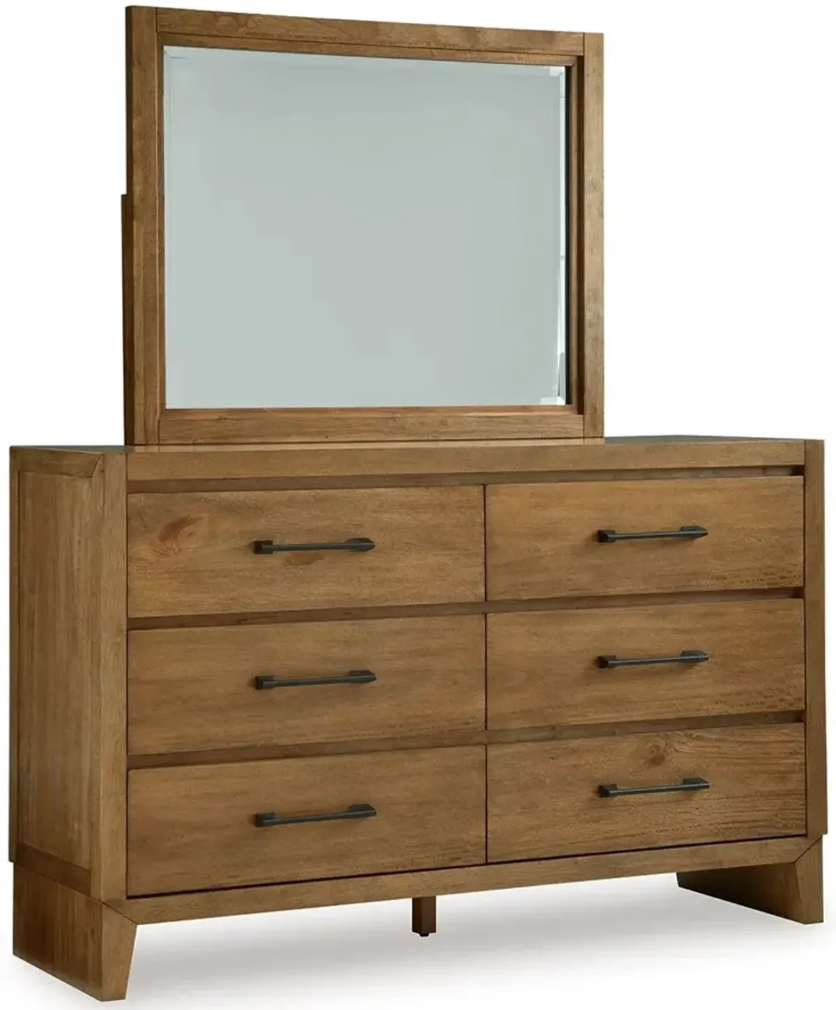 Sherbana - Light Brown - Dresser And Mirror