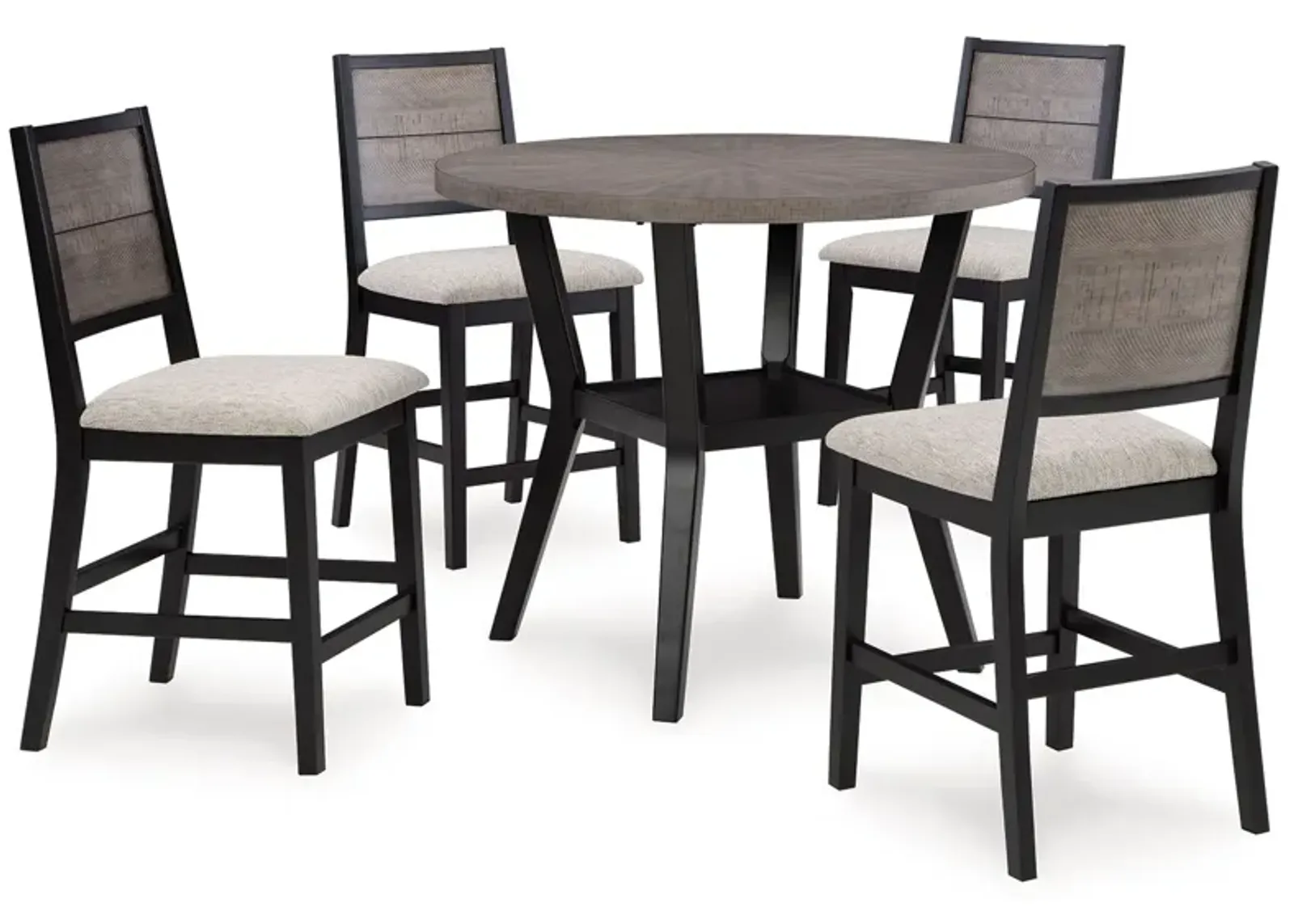 Corloda - Black / Gray - Round Counter Table Set (Set of 5)