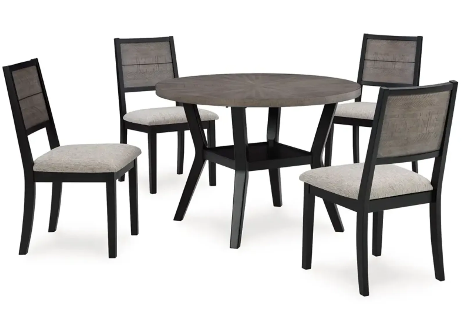 Corloda - Black / Gray - Round Drm Table Set (Set of 5)