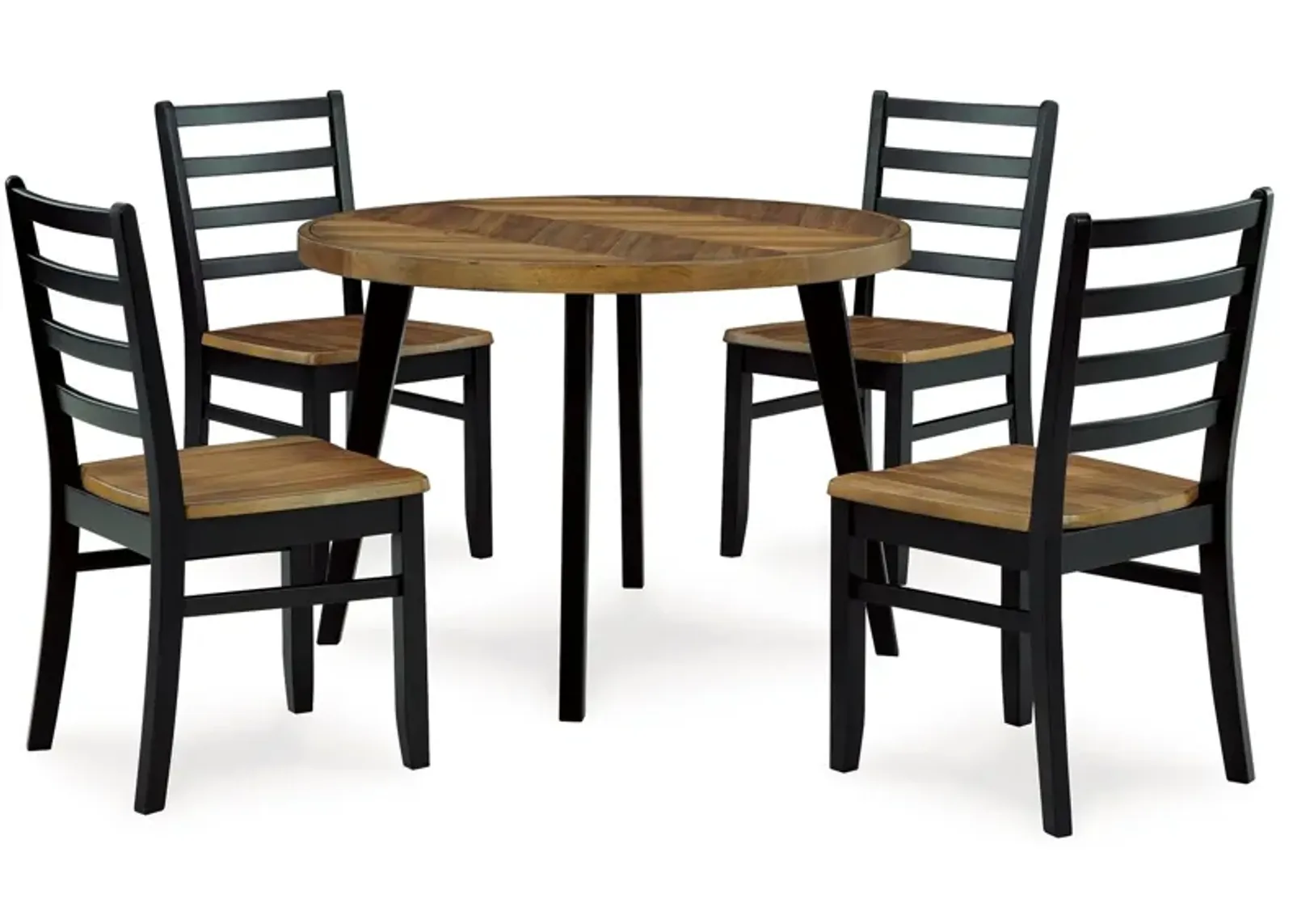 Blondon - Brown / Black - Dining Table And 4 Chairs (Set of 5)