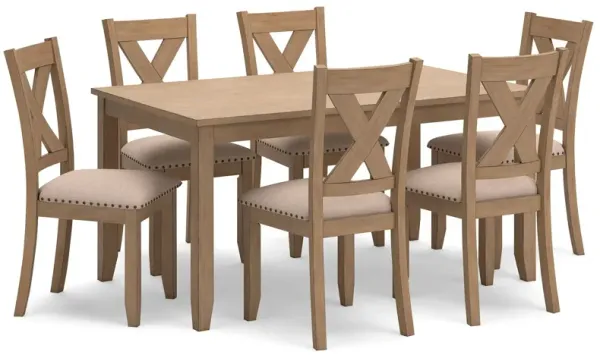 Sanbriar - Light Brown - RECT DRM Table Set (Set of 7)