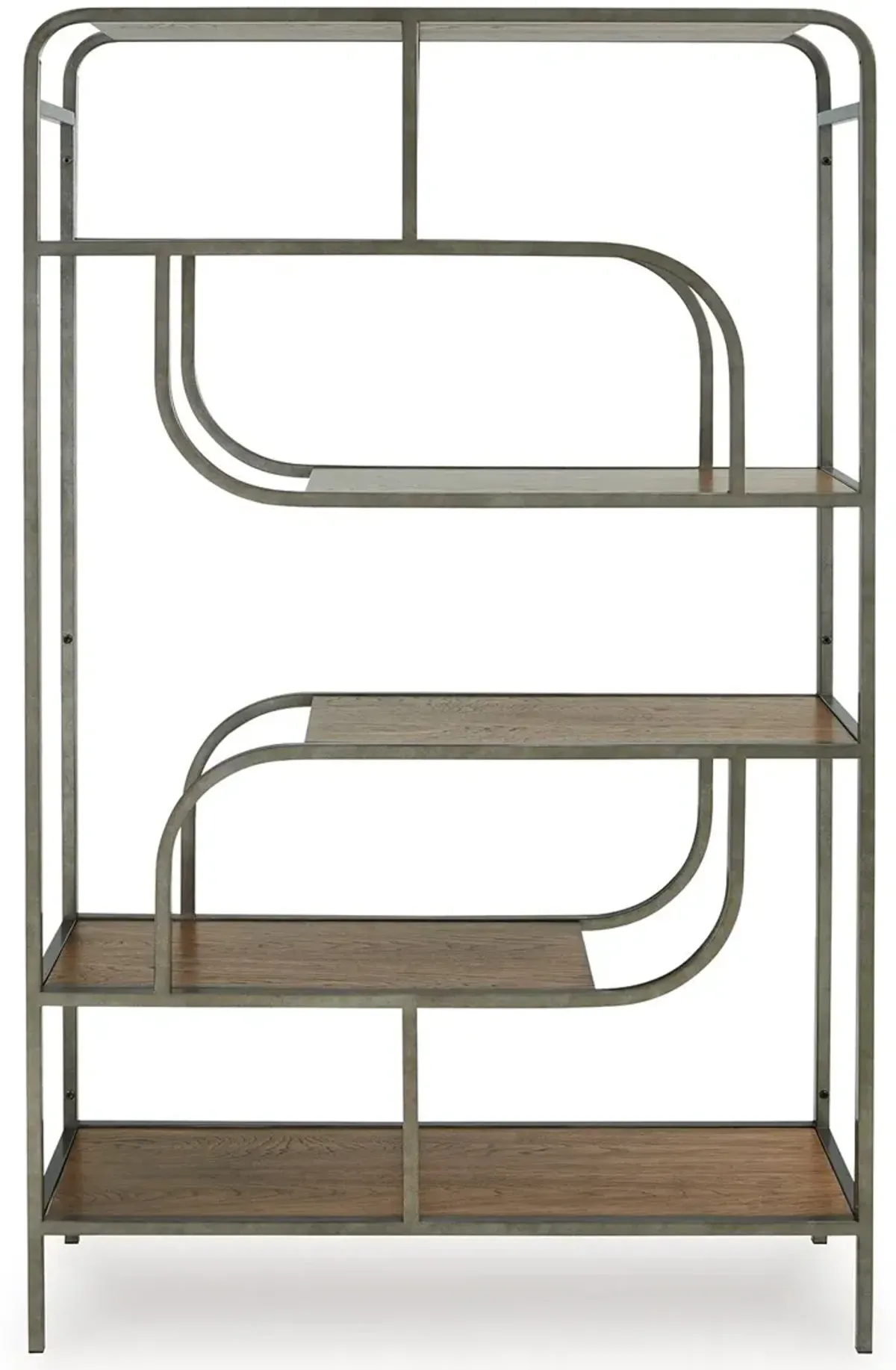Jaddon - Bookcase - Brown / Antique Silver