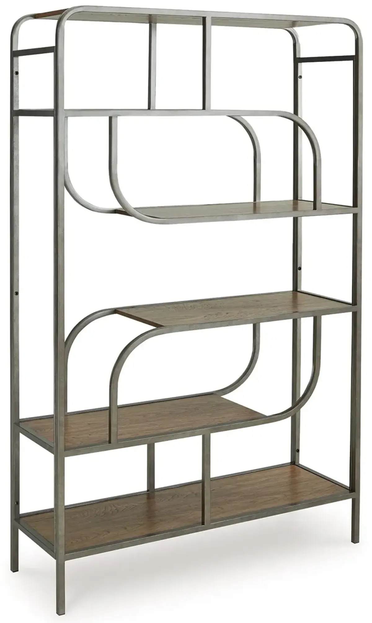 Jaddon - Bookcase - Brown / Antique Silver
