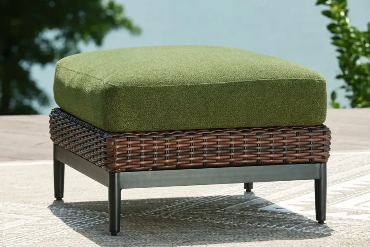 Horizon Hall - Brown / Green - Ottoman With Cushion