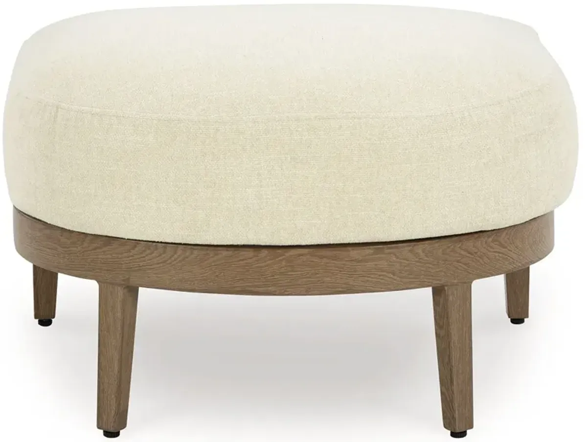 Serene Bay - Dark Brown / White - Ottoman With Cushion