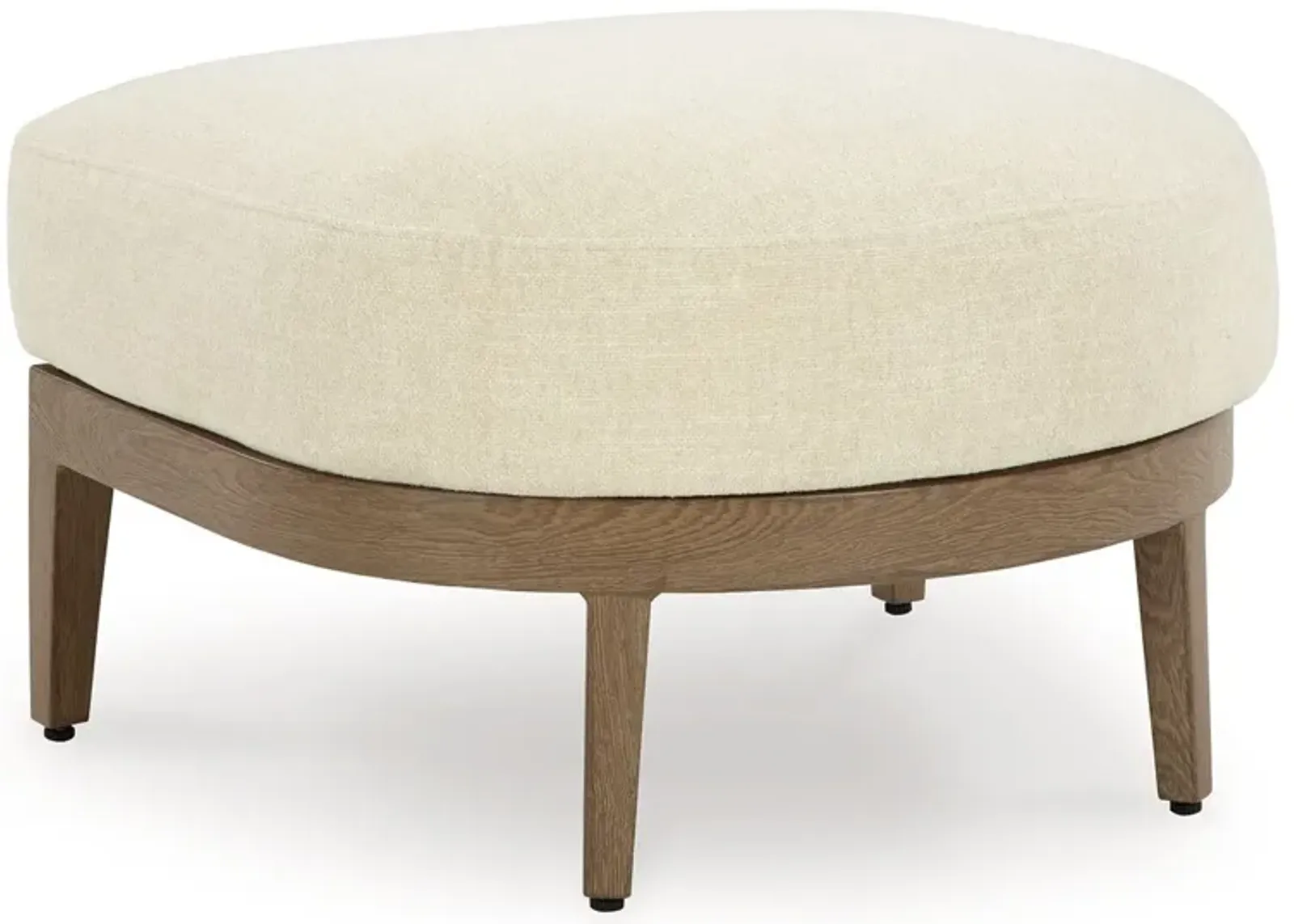 Serene Bay - Dark Brown / White - Ottoman With Cushion