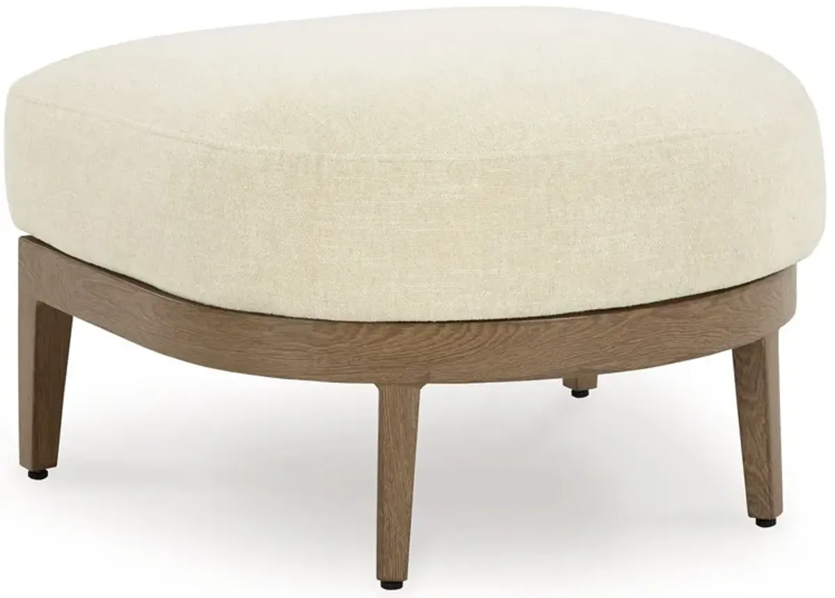 Serene Bay - Dark Brown / White - Ottoman With Cushion