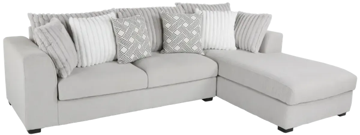 Monaco 2 Piece Right Arm Facing Chaise Sectional - AIREA SILVER