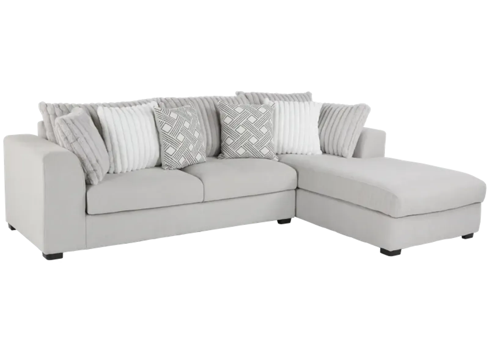 Monaco 2 Piece Right Arm Facing Chaise Sectional - AIREA SILVER