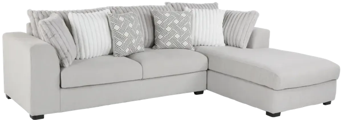 Monaco 2 Piece Right Arm Facing Chaise Sectional - AIREA SILVER